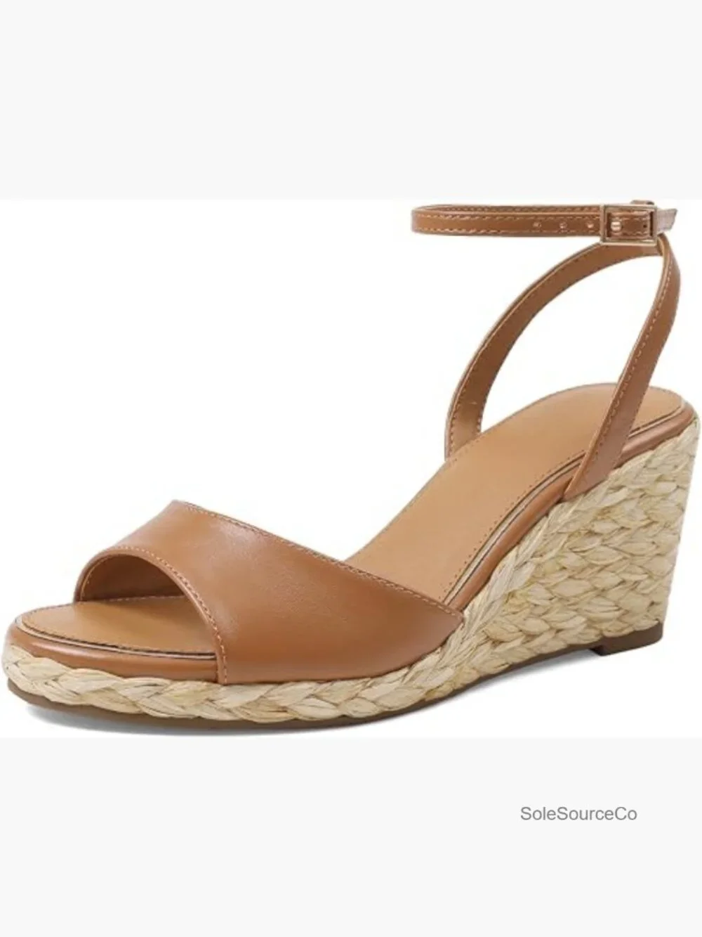 Raffia Espadrille Platform Wedge Sandals Ankle Strap Summer Comfort Heels 3in